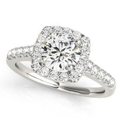 Platinum 1 1/2 ct tw Halo Diamond Engagement Ring