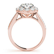 18K Rose Gold 1 3/4 ct tw Halo Diamond Engagement Ring