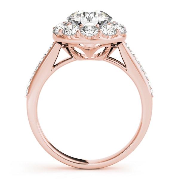 18K Rose Gold 1 3/4 ct tw Halo Diamond Engagement Ring