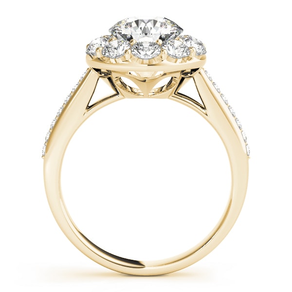 14K Yellow Gold 1 3/4 ct tw Halo Diamond Engagement Ring