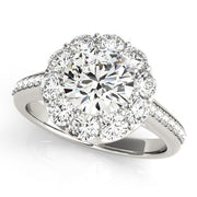 14K White Gold 1 3/4 ct tw Halo Diamond Engagement Ring