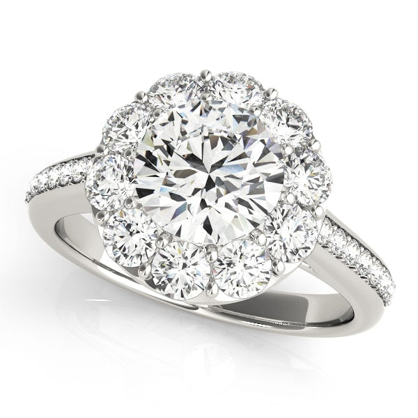 Platinum 1 3/4 ct tw Halo Diamond Engagement Ring