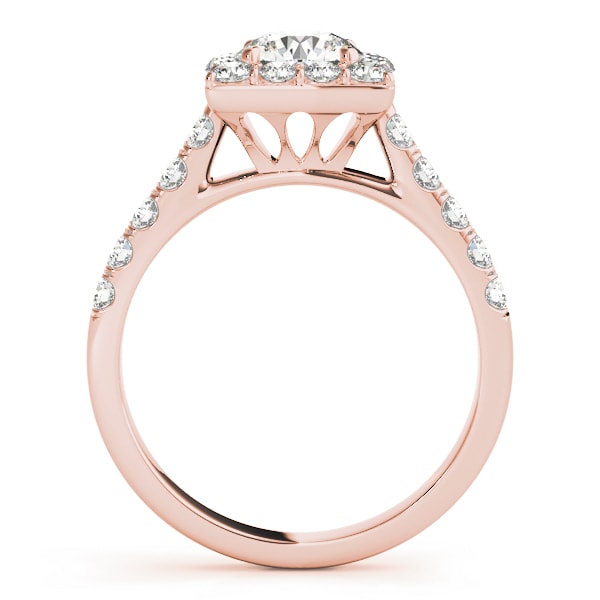 14K Rose Gold 1 3/4 ct tw Halo Diamond Engagement Ring