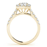 18K Yellow Gold 1 3/4 ct tw Halo Diamond Engagement Ring