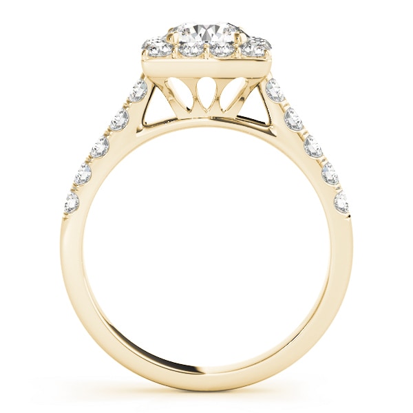 18K Yellow Gold 1 3/4 ct tw Halo Diamond Engagement Ring