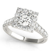 Round Diamond Halo Engagement Ring