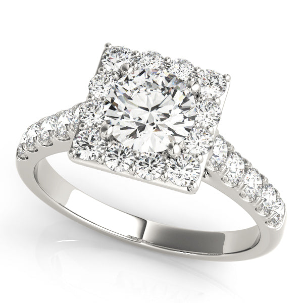 Round Diamond Halo Engagement Ring