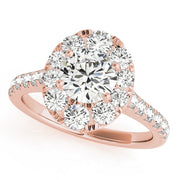 14K Rose Gold 1 7/8 ct tw Halo Diamond Engagement Ring