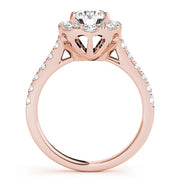 14K Rose Gold 1 7/8 ct tw Halo Diamond Engagement Ring
