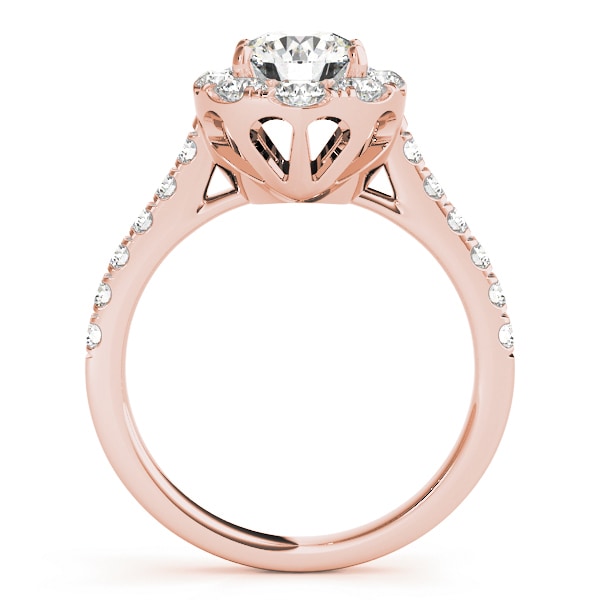 14K Rose Gold 1 7/8 ct tw Halo Diamond Engagement Ring