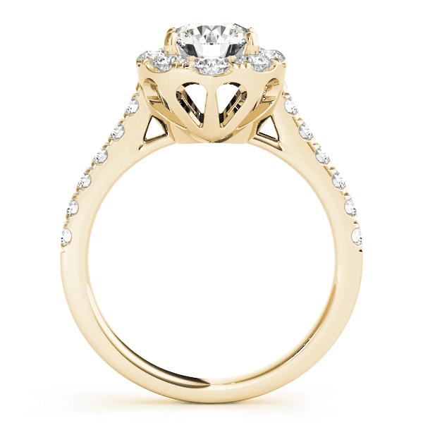 14K Yellow Gold 1 7/8 ct tw Halo Diamond Engagement Ring