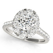 18K White Gold 1 7/8 ct tw Halo Diamond Engagement Ring