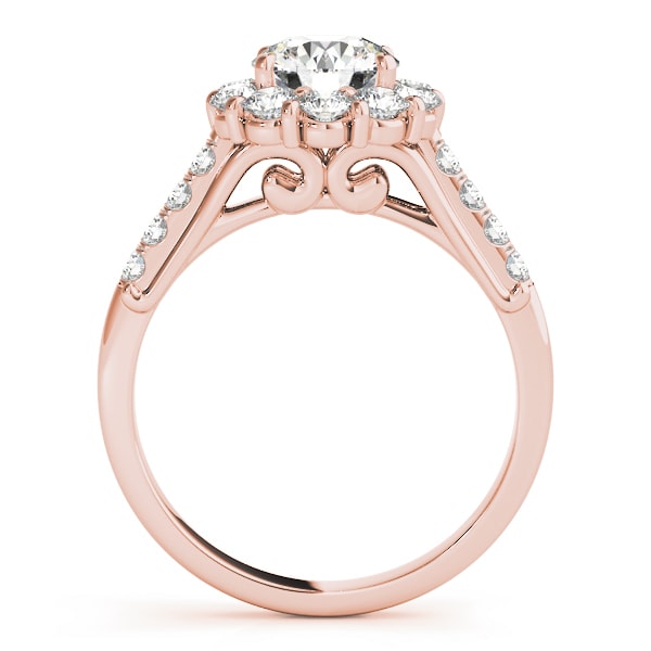 18K Rose Gold 1 7/8 ct tw Halo Diamond Engagement Ring