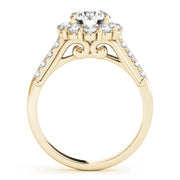 14K Yellow Gold 1 7/8 ct tw Halo Diamond Engagement Ring