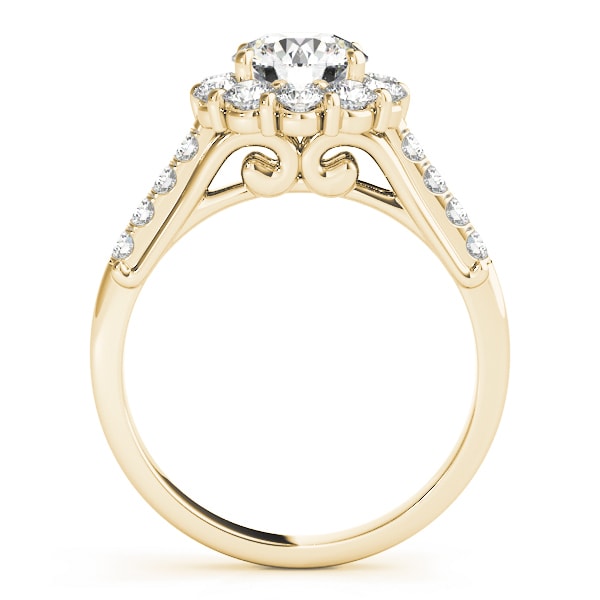 14K Yellow Gold 1 7/8 ct tw Halo Diamond Engagement Ring