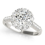 Platinum 1 7/8 ct tw Halo Diamond Engagement Ring