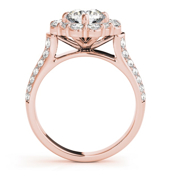 18K Rose Gold 2 ct tw Halo Diamond Engagement Ring