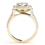 18K Yellow Gold 2 ct tw Halo Diamond Engagement Ring
