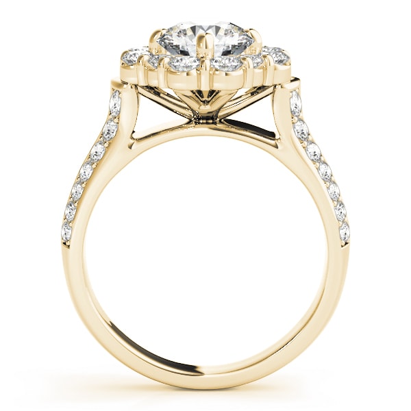 18K Yellow Gold 2 ct tw Halo Diamond Engagement Ring