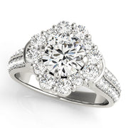 Premium Round Diamond Halo Engagement Ring