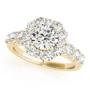 18K Yellow Gold 2 CT Diamond Halo Engagement Ring