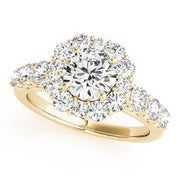 18K Yellow Gold 2 ct tw Halo Diamond Engagement Ring