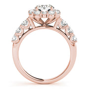 14K Rose Gold 2 ct tw Halo Diamond Engagement Ring