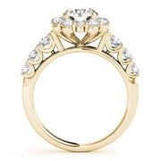 18K Yellow Gold 2 ct tw Halo Diamond Engagement Ring