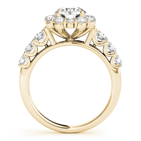 18K Yellow Gold 2 ct tw Halo Diamond Engagement Ring