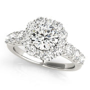 14K White Gold 2 ct tw Halo Diamond Engagement Ring