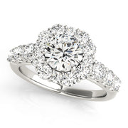 Round Diamond Halo Engagement Ring