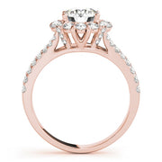14K Rose Gold 1 7/8 ct tw Halo Diamond Engagement Ring