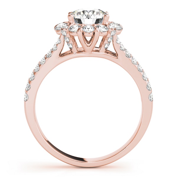 14K Rose Gold 1 7/8 ct tw Halo Diamond Engagement Ring