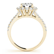 18K Yellow Gold 1 7/8 ct tw Halo Diamond Engagement Ring