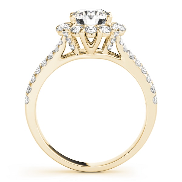 18K Yellow Gold 1 7/8 ct tw Halo Diamond Engagement Ring