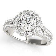 Platinum 1 7/8 ct tw Halo Diamond Engagement Ring