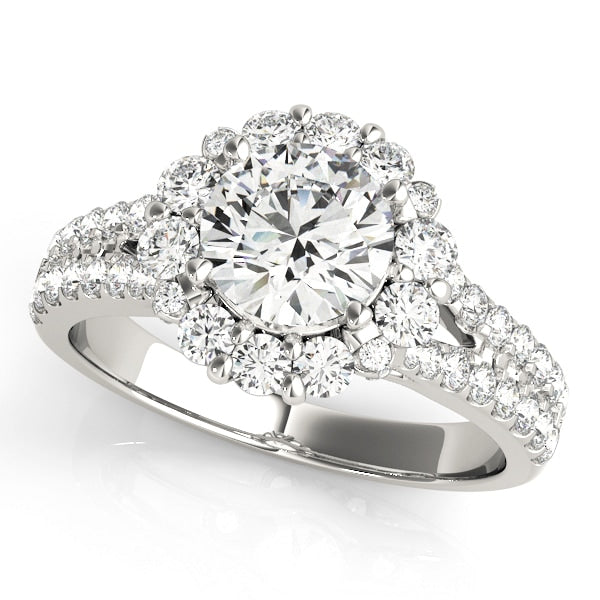 Platinum 1 7/8 ct tw Halo Diamond Engagement Ring