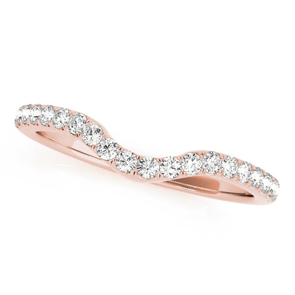 18K Rose Gold Round Diamond Wedding Ring