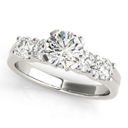Round Diamond Single Row Engagement Ring