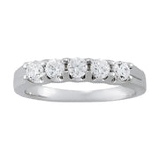 5-Stone Round Diamond Wedding Band