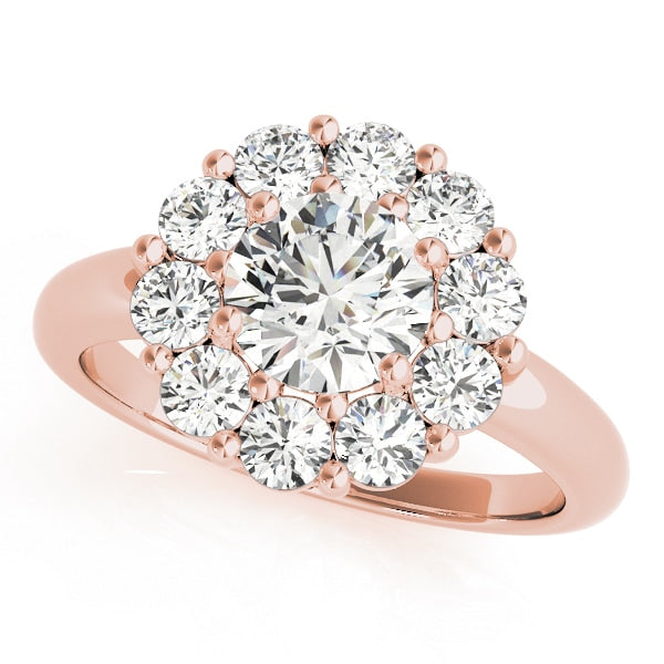 14K Rose Gold 2 ct tw Halo Diamond Engagement Ring