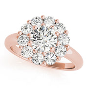 18K Rose Gold 2 ct tw Halo Diamond Engagement Ring