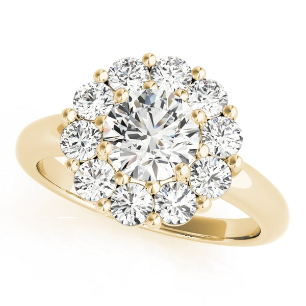 18K Yellow Gold 2 ct tw Halo Diamond Engagement Ring