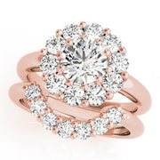 18K Rose Gold 2 ct tw Halo Diamond Engagement Ring