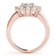 14K Rose Gold 2 ct tw Halo Diamond Engagement Ring