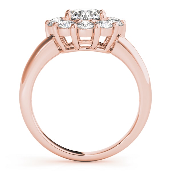14K Rose Gold 2 ct tw Halo Diamond Engagement Ring