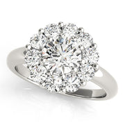 14K White Gold 2 ct tw Halo Diamond Engagement Ring