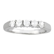5-Stone Round Diamond Wedding Band