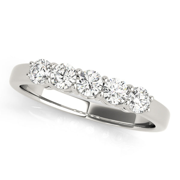 5-Stone Round Diamond Wedding Band