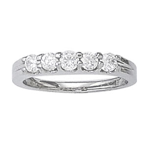 5-Stone Round Diamond Wedding Band